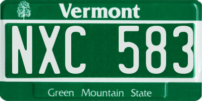 VT license plate NXC583