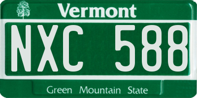 VT license plate NXC588