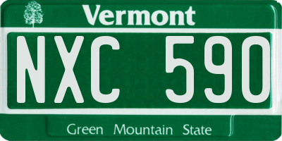 VT license plate NXC590