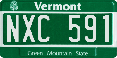 VT license plate NXC591