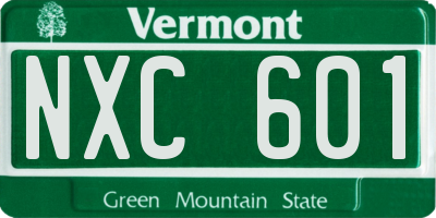 VT license plate NXC601