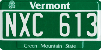 VT license plate NXC613