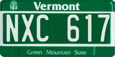 VT license plate NXC617