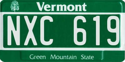 VT license plate NXC619