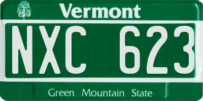 VT license plate NXC623