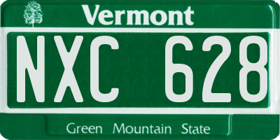 VT license plate NXC628