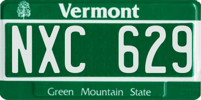 VT license plate NXC629