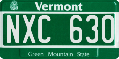 VT license plate NXC630