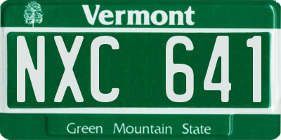 VT license plate NXC641