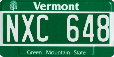 VT license plate NXC648