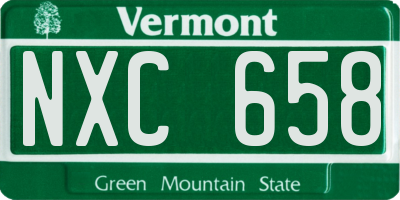 VT license plate NXC658