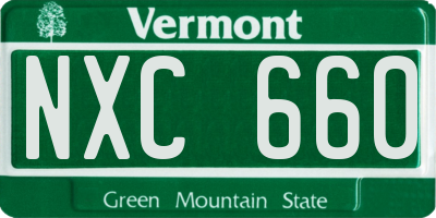 VT license plate NXC660