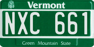 VT license plate NXC661