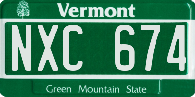 VT license plate NXC674