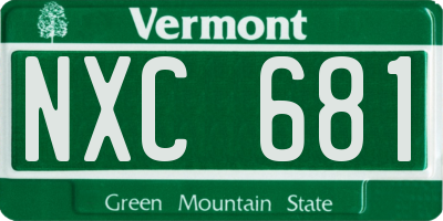 VT license plate NXC681