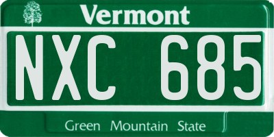 VT license plate NXC685