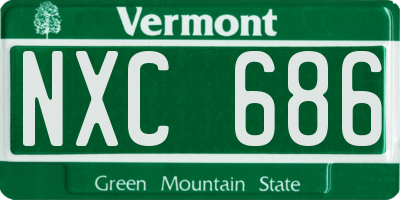 VT license plate NXC686