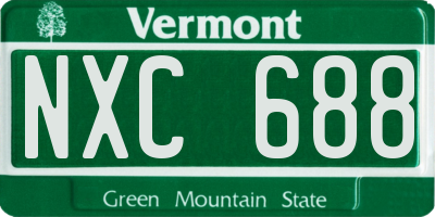 VT license plate NXC688