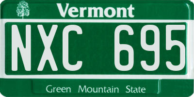 VT license plate NXC695