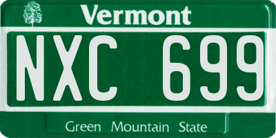 VT license plate NXC699