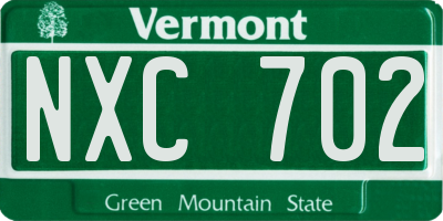 VT license plate NXC702
