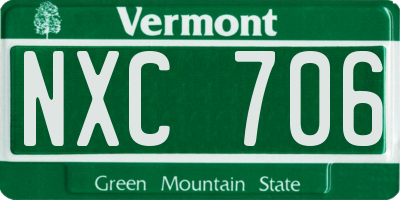 VT license plate NXC706