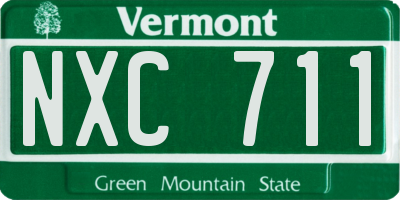 VT license plate NXC711