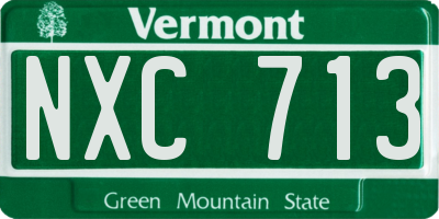 VT license plate NXC713