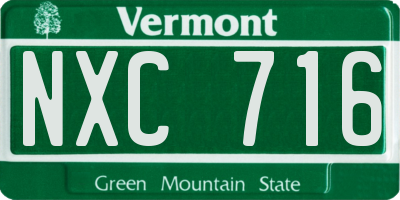 VT license plate NXC716