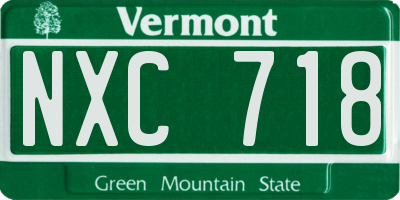 VT license plate NXC718