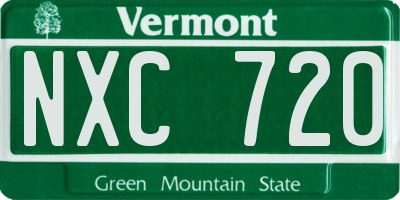 VT license plate NXC720