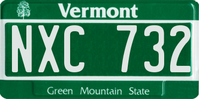 VT license plate NXC732