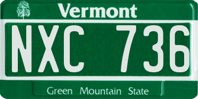 VT license plate NXC736