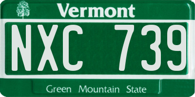 VT license plate NXC739