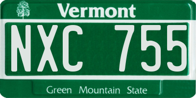 VT license plate NXC755