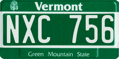 VT license plate NXC756