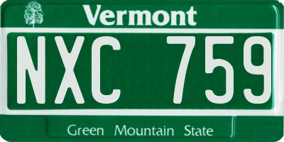 VT license plate NXC759