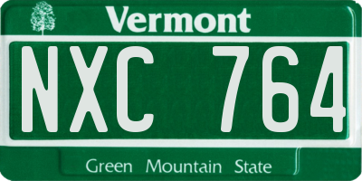 VT license plate NXC764