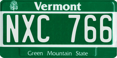 VT license plate NXC766