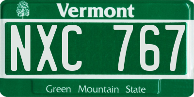 VT license plate NXC767