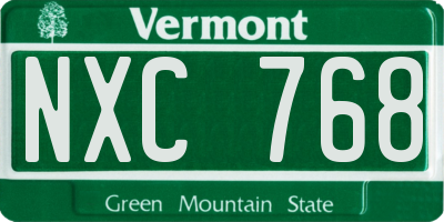 VT license plate NXC768