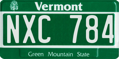 VT license plate NXC784