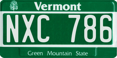 VT license plate NXC786