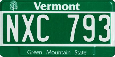 VT license plate NXC793