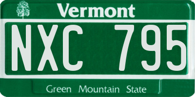 VT license plate NXC795