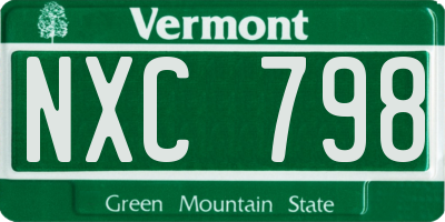 VT license plate NXC798
