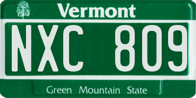 VT license plate NXC809