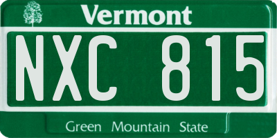 VT license plate NXC815