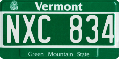 VT license plate NXC834