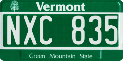VT license plate NXC835